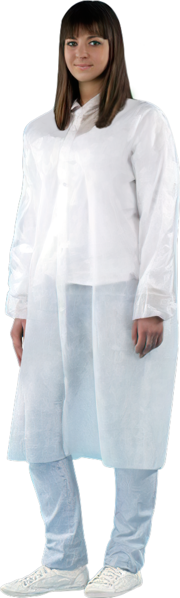 Besucher-Kittel weiß mit Druckknöpfen 10St.