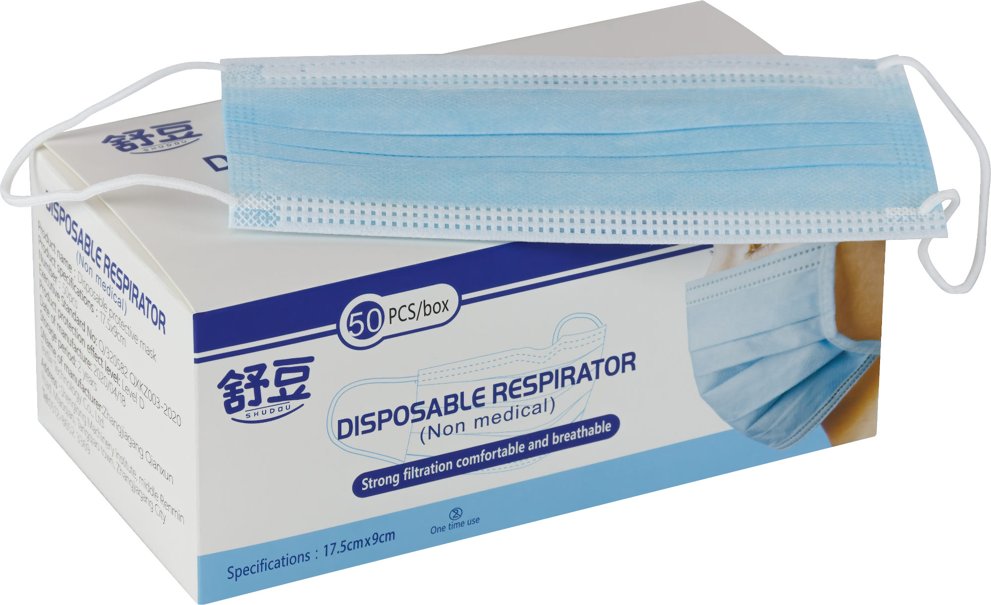 Mund-Nasenschutzmaske 3-lagig 50 Stück