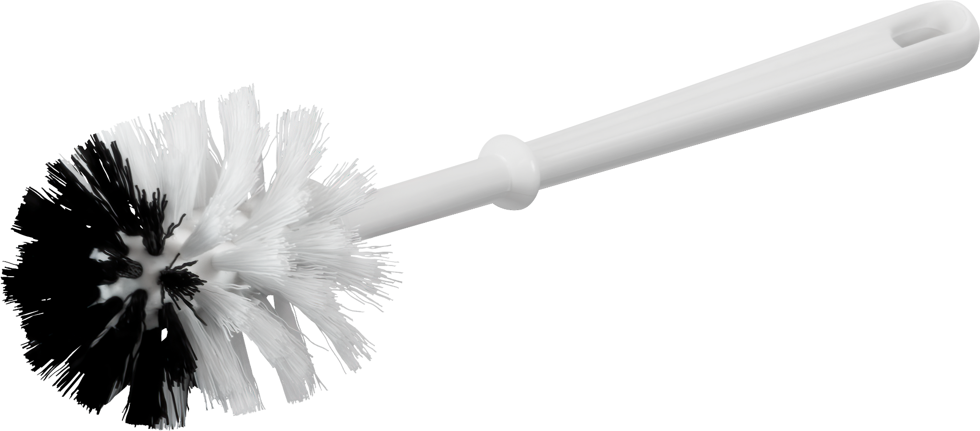 Toilettenbürste weiß mit schwarzer Spitze
