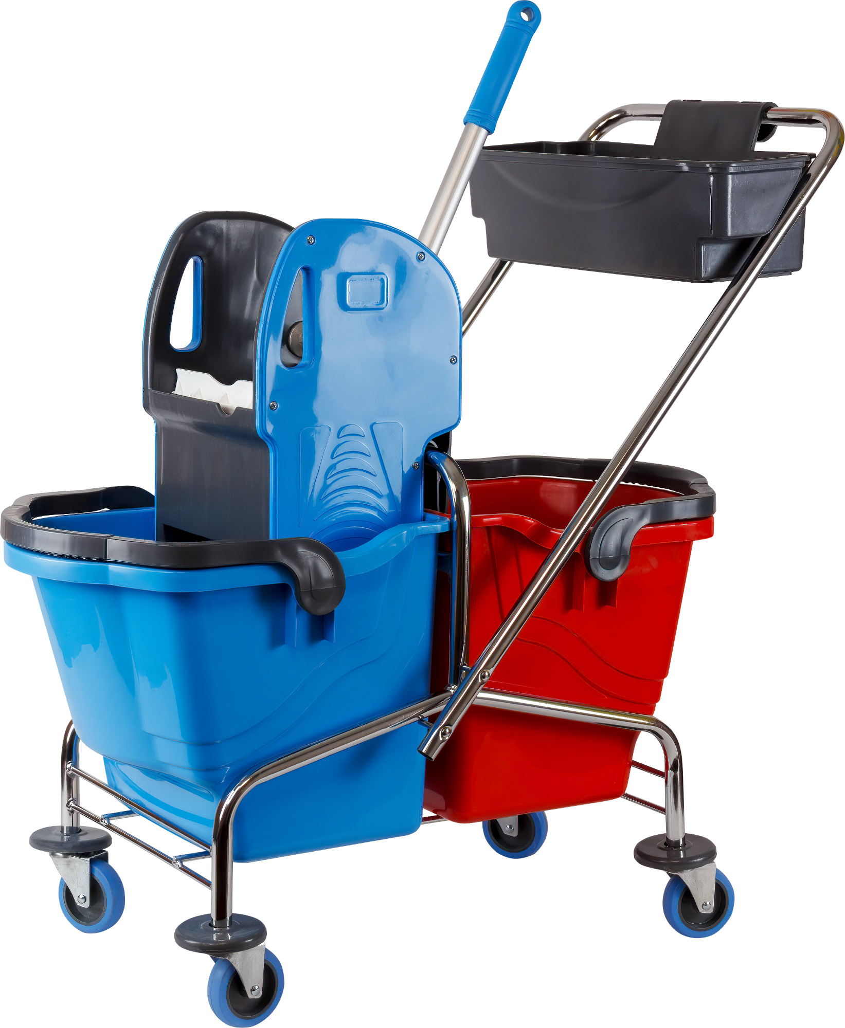 2-Eimer-Doppelfahrwagen 2 Eimer je 17L mit Presse