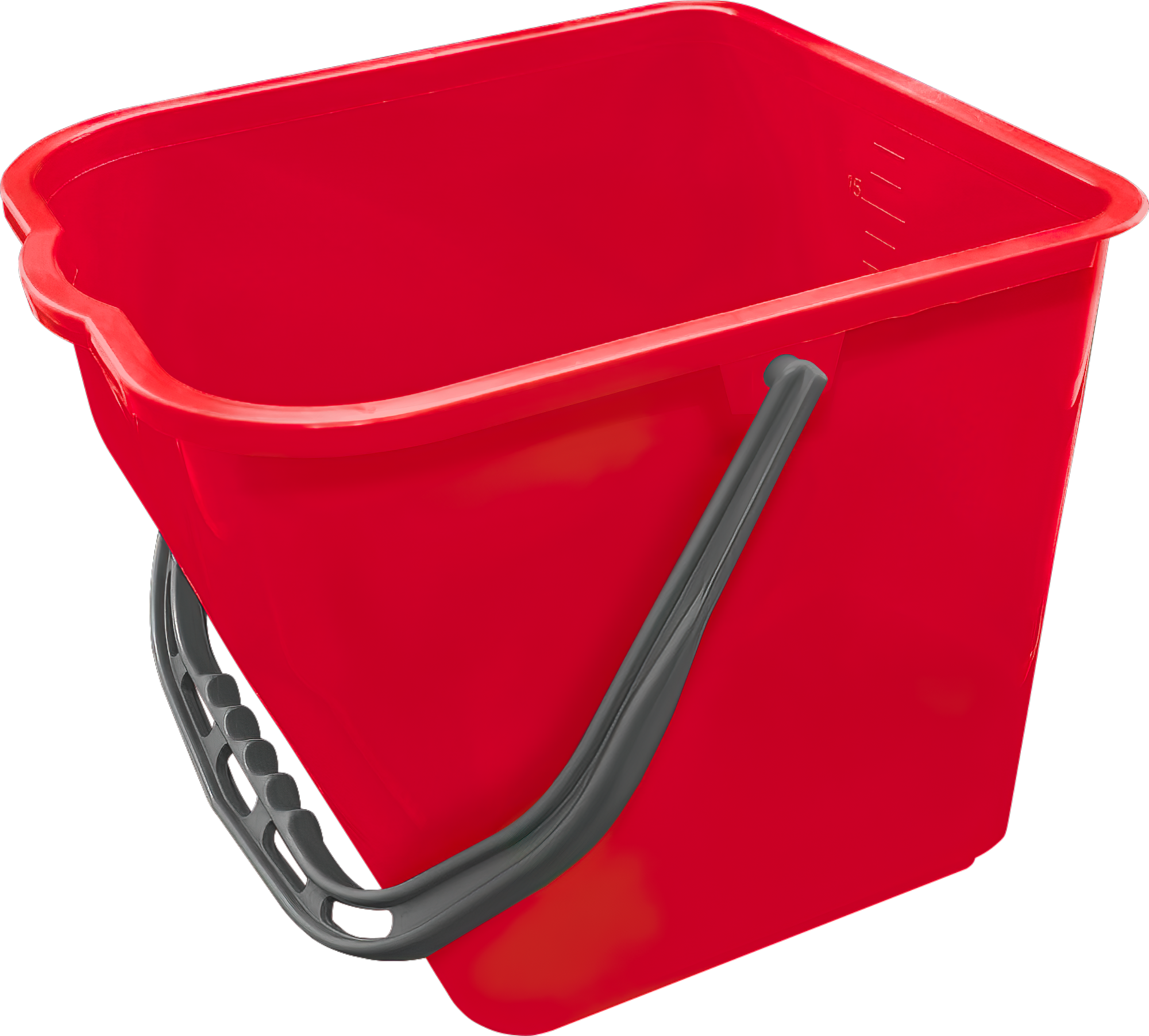 Eimer 17L rot eckig Kunststoff