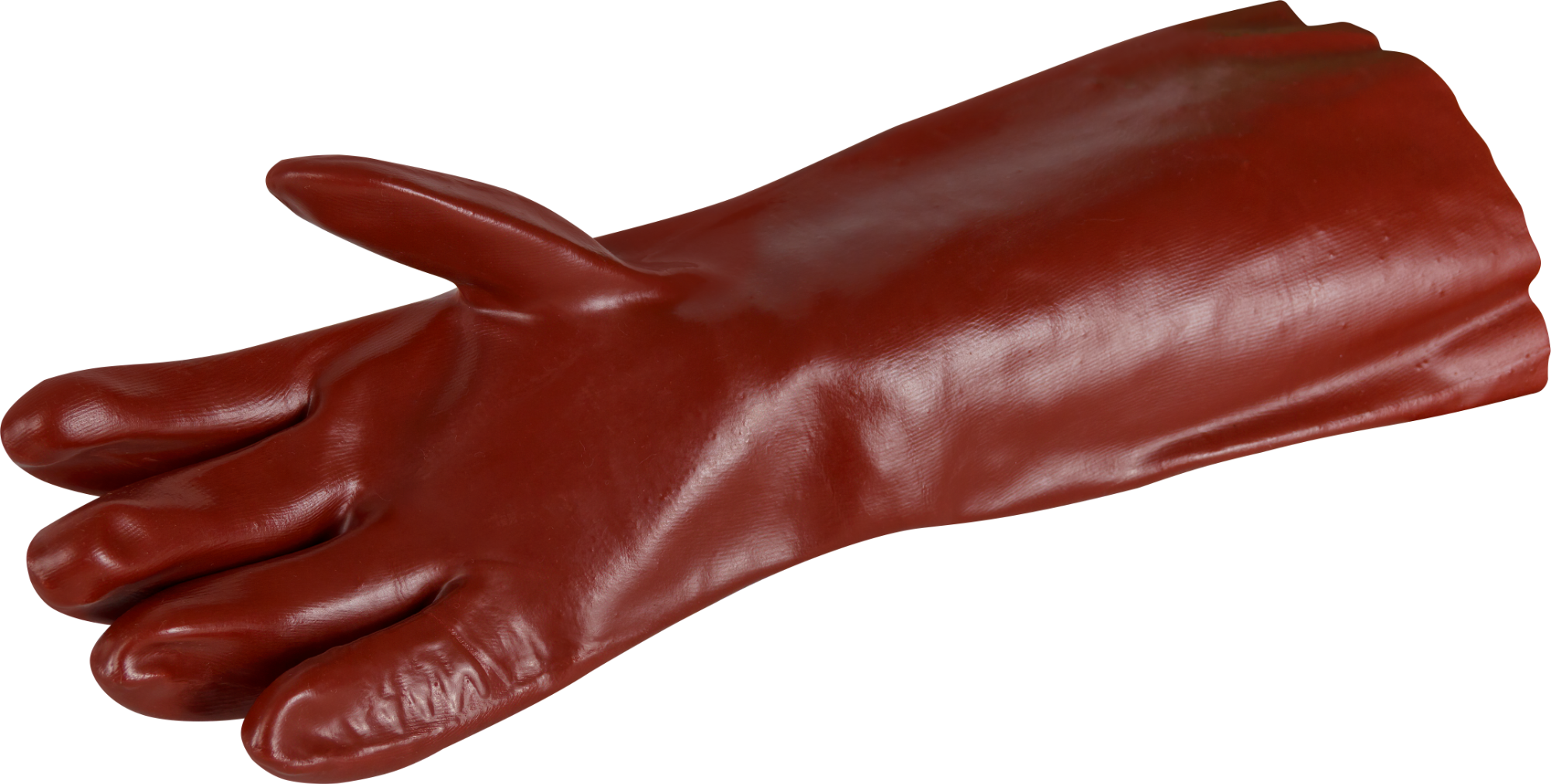 Industrie-PVC Handschuhe rotbraun 45cm 1 Paar