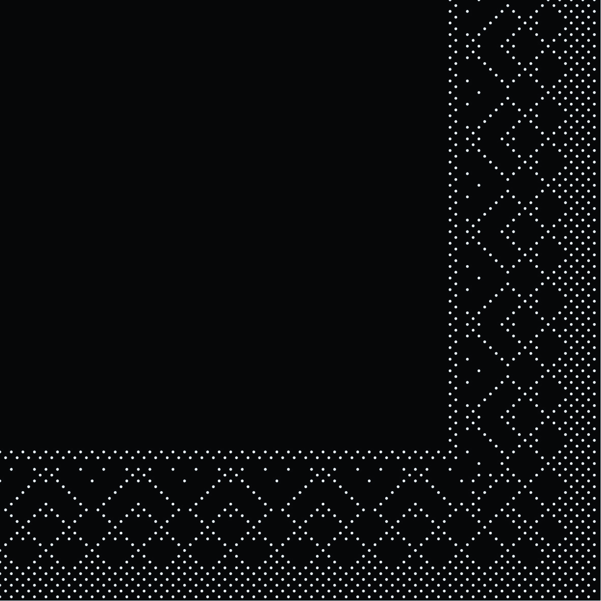 Cocktailserviette schwarz 24x24cm 3lg  neu: 150 Stück