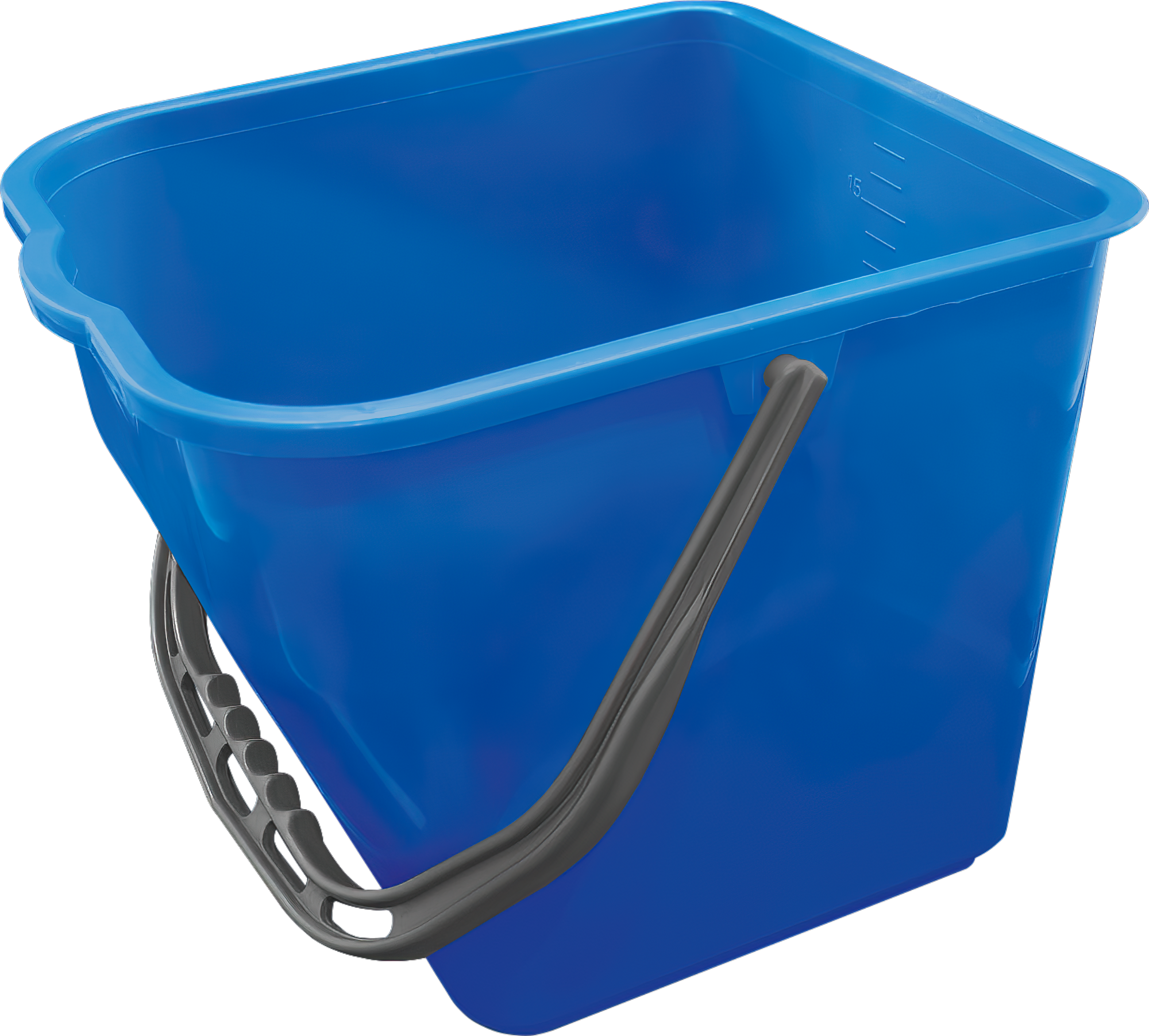 Eimer 17L blau eckig Kunststoff